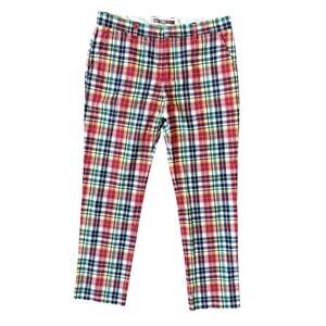 Mr. Turk Slim Fit Seersucker Plaid Mens Pants Size 34
